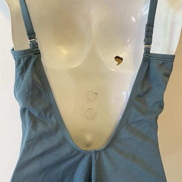 TOMMY BAHAMA Island Zone One-Piece Swimsuit 12 OliveGreen Built In Bra 1/2 Back - Picture 8 of 9